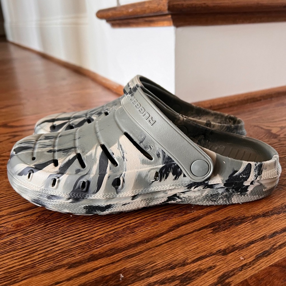 Rugged Shark Mens Grey Black Marble Clogs Slip On Water Shoes MNRS23SG736 9 NEW